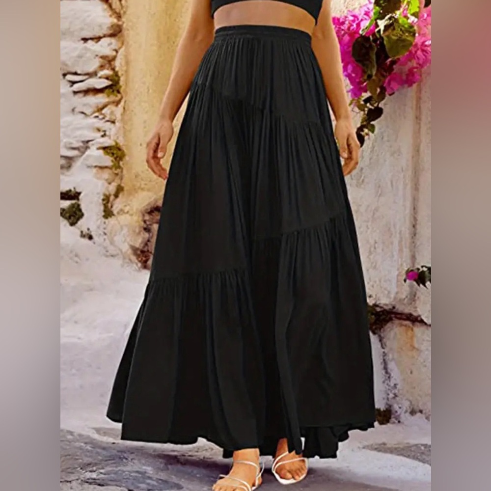 Passion of Essence Black Maxi Skirt